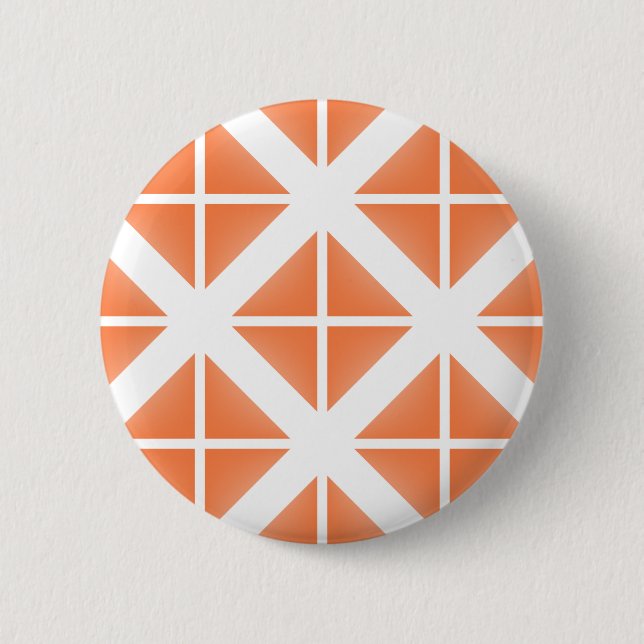 Orange Trendy Triangle Pattern 6 Cm Round Badge (Front)