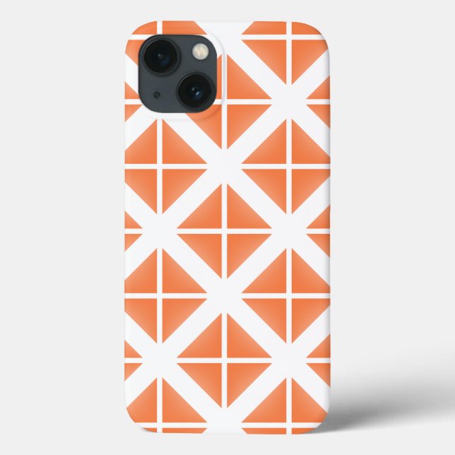 Orange Trendy Triangle Pattern Case-Mate iPhone Case (Back)