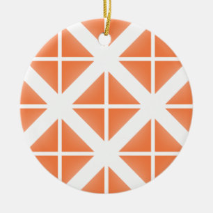 Orange Trendy Triangle Pattern Ceramic Tree Decoration