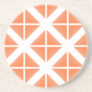 Orange Trendy Triangle Pattern Coaster