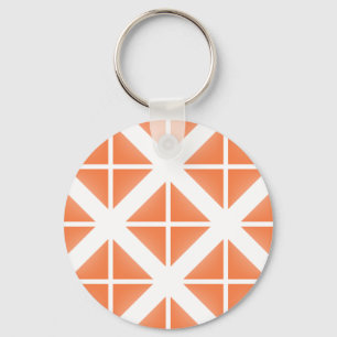 Orange Trendy Triangle Pattern Key Ring