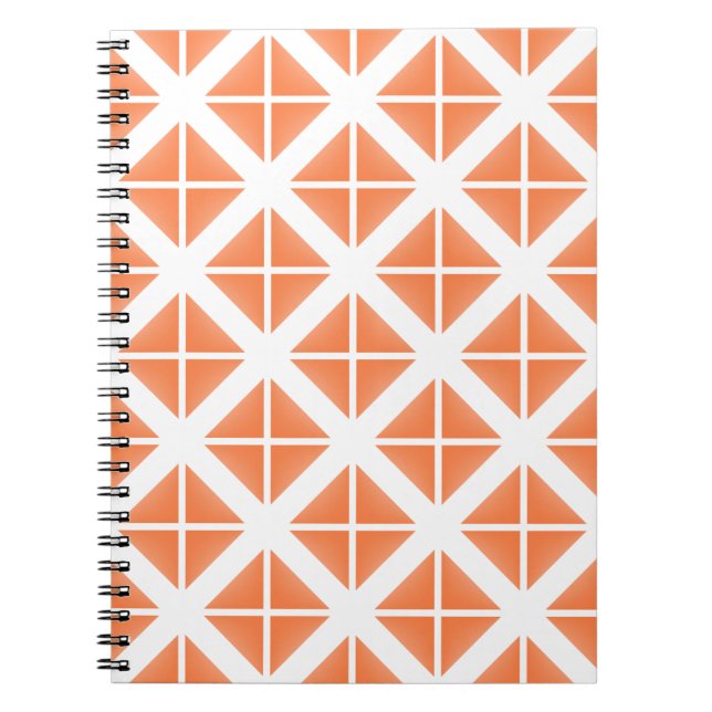 Orange Trendy Triangle Pattern Notebook (Front)