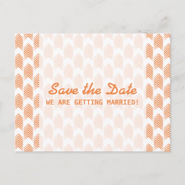 Orange Tribal Arrows Save the Date Postcard (Front)