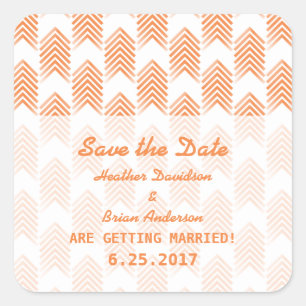 Orange Tribal Arrows Save the Date Stickers