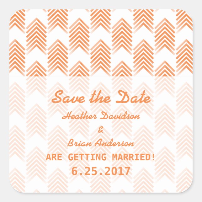 Orange Tribal Arrows Save the Date Stickers (Front)