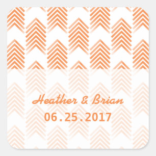 Orange Tribal Arrows Wedding Stickers