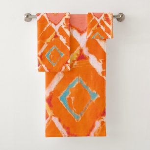 Orange Tribal II Bath Towel Set