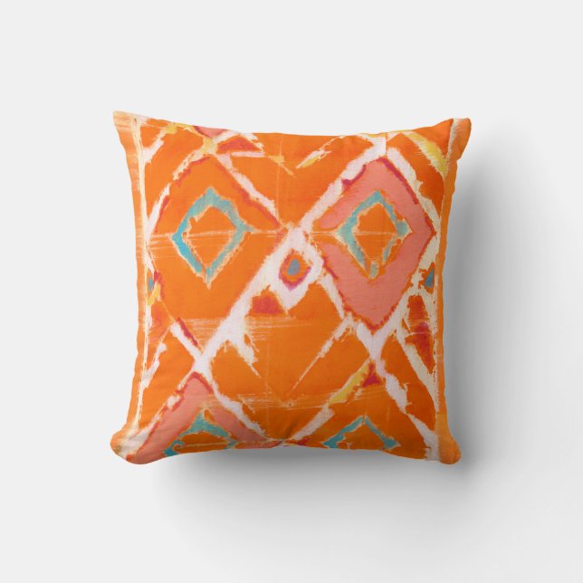 Orange Tribal II Cushion (Front)