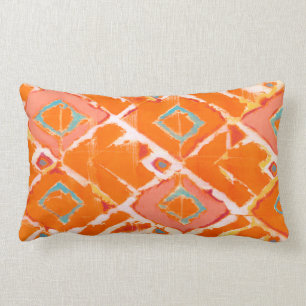 Orange Tribal II Lumbar Cushion