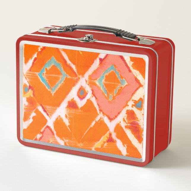 Orange Tribal II Metal Lunch Box (Front)