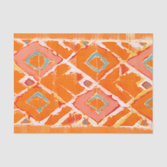 Orange Tribal II Tissue Paper (Front)