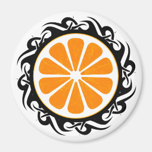 orange. tribal. magnet