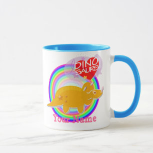 Orange Triceratops Dino Colour Mug with Your Name