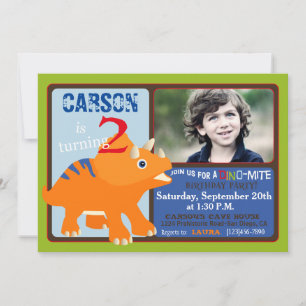 Orange Triceratops Dinosaur Second Birthday