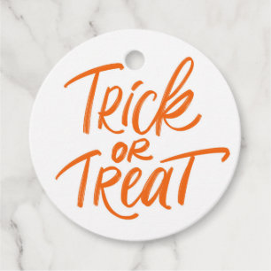 Orange Trick or Treat Hand Lettering Halloween Favour Tags