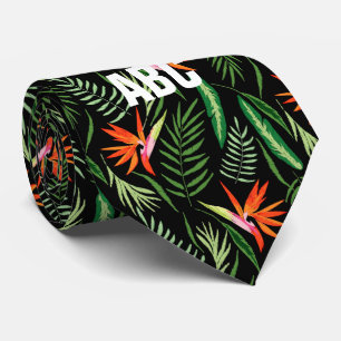 ORANGE TROPICAL BIRD OF PARADISE WITH FERNS TIE
