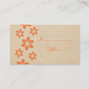 Orange Tropical Floral Place Card