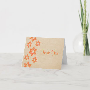 Orange Tropical Floral Thank You Card