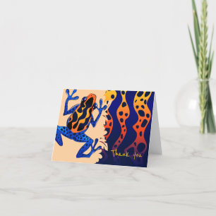Orange Tropical Frog Thank You Note - Blank Card