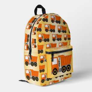 Orange Truck Design Personalised Printed Backpack