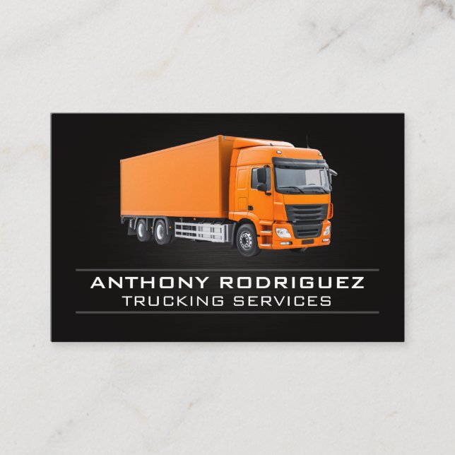 Orange Trucks | Trucking Services Business Card (Front)
