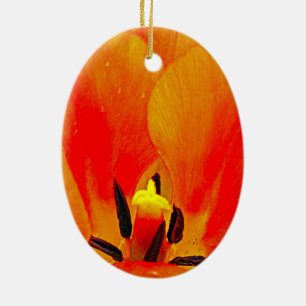 Orange Tulip Ceramic Tree Decoration