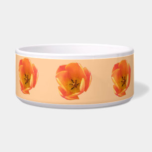 Orange Tulip Dog Bowl