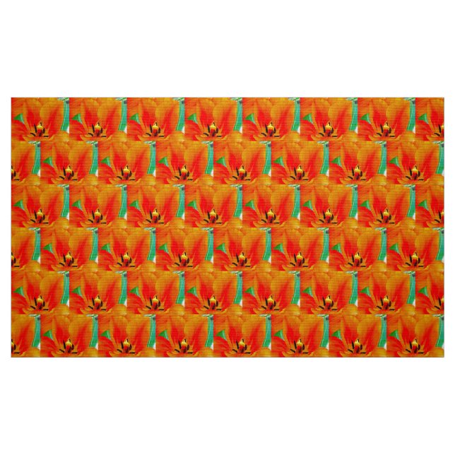 Orange Tulip Fabric (Fat Quarter)