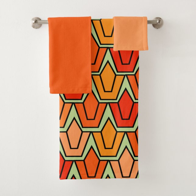 Orange Tulip Field  Bath Towel Set (Insitu)