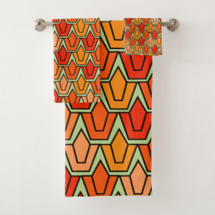 Orange Tulip Field  Bath Towel Set