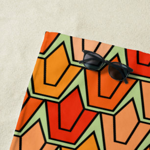 Orange Tulip Field Beach Towel