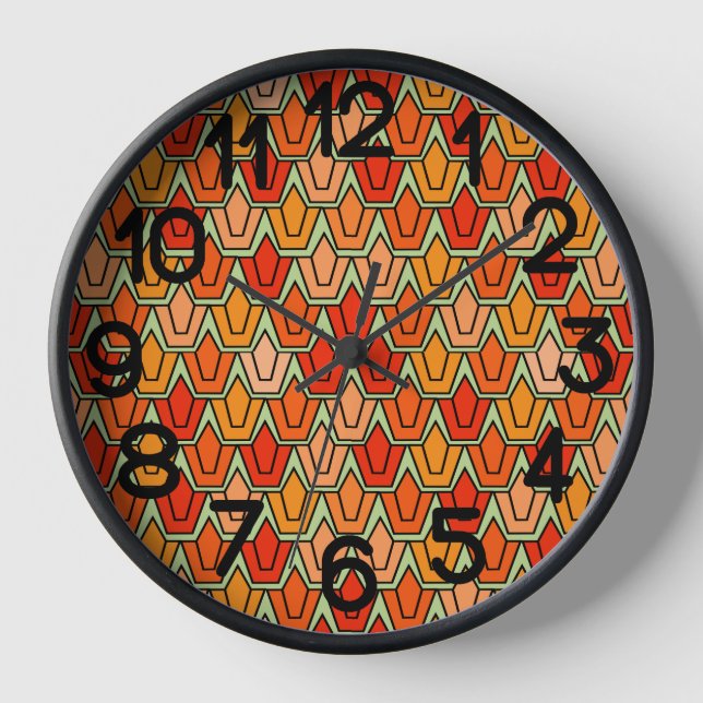 Orange Tulip Field  Clock (Front)