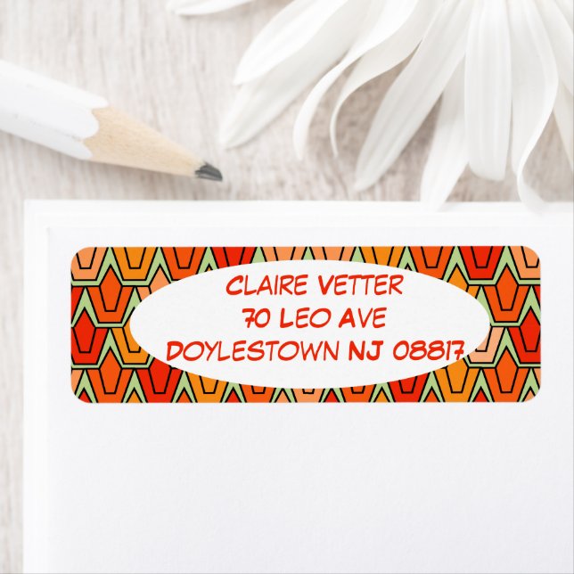 Orange Tulip Field  Return Address Label (Insitu)