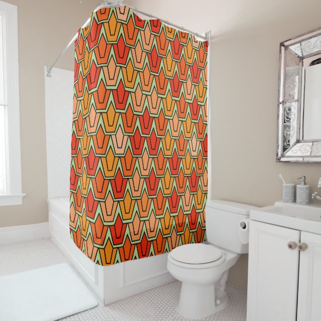 Orange Tulip Field  Shower Curtain (In Situ)