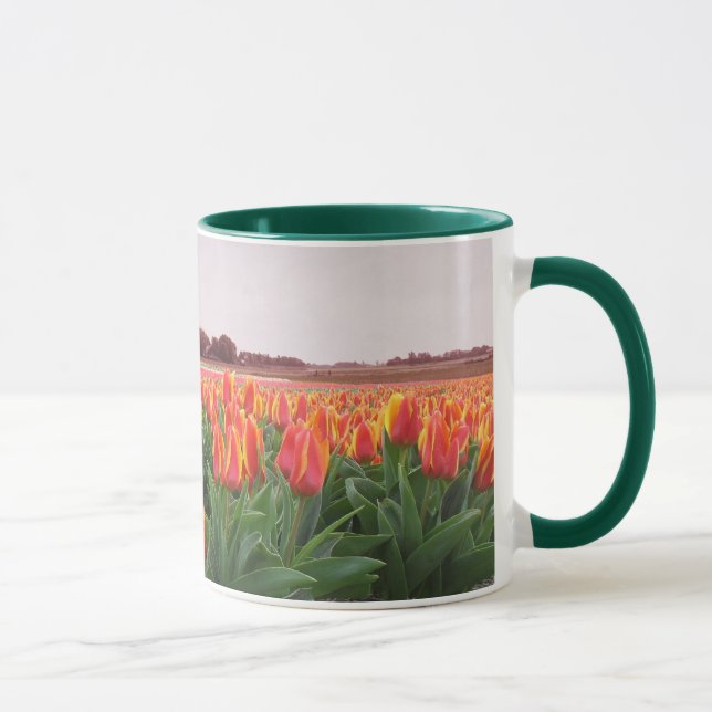 Orange Tulip Flower Field & Windmill Holland Mug (Right)