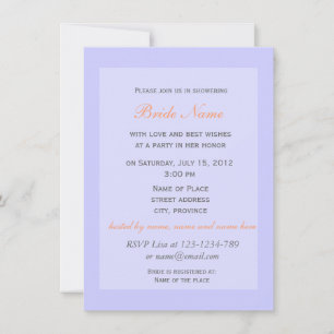 Orange tulip flowers bridal shower invitation. invitation