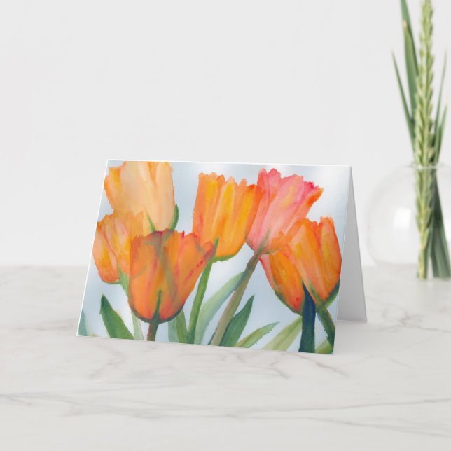 Orange Tulip Greeting Card (Front)