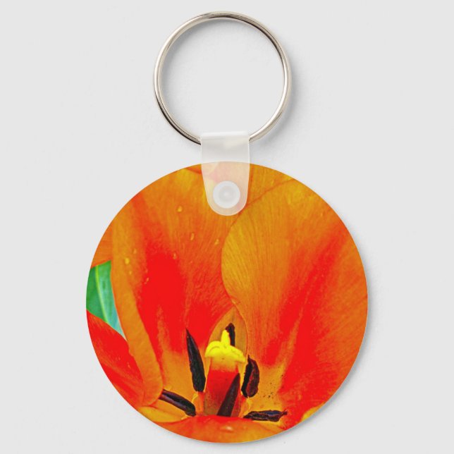 Orange Tulip Key Ring (Front)