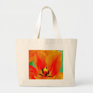 Orange Tulip Large Tote Bag