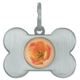 Orange Tulip Pet Tag