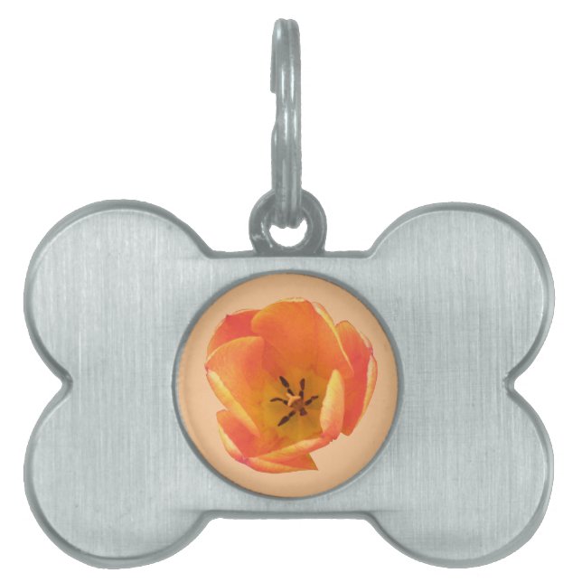 Orange Tulip Pet Tag (Front)