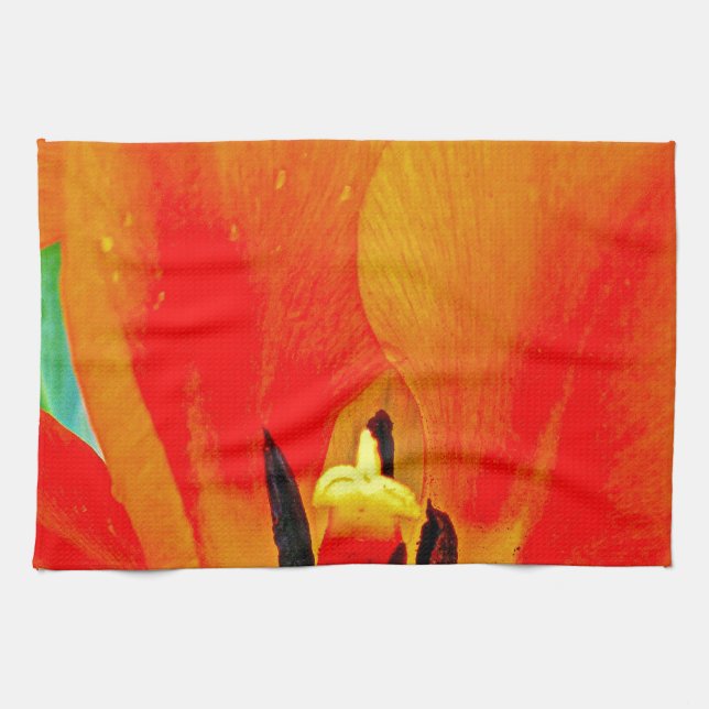 Orange Tulip Tea Towel (Horizontal)