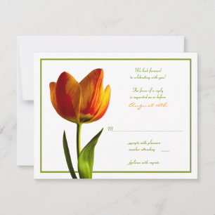 Orange Tulip Wedding Reply Card