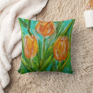 Orange Tulips Cushion