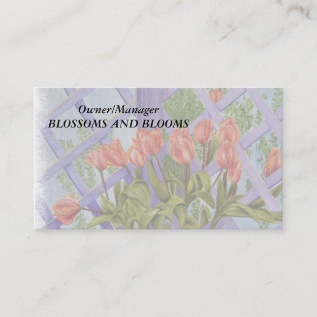 ORANGE TULIPS CUSTOMIZABLE BUSINESS CARDS (Front)