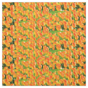 Orange tulips fabric
