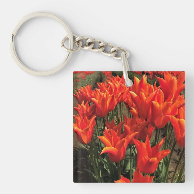 Orange Tulips, Oregon Key Ring (Front)