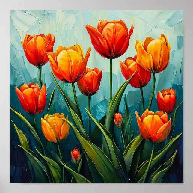 Orange tulips poster (Front)