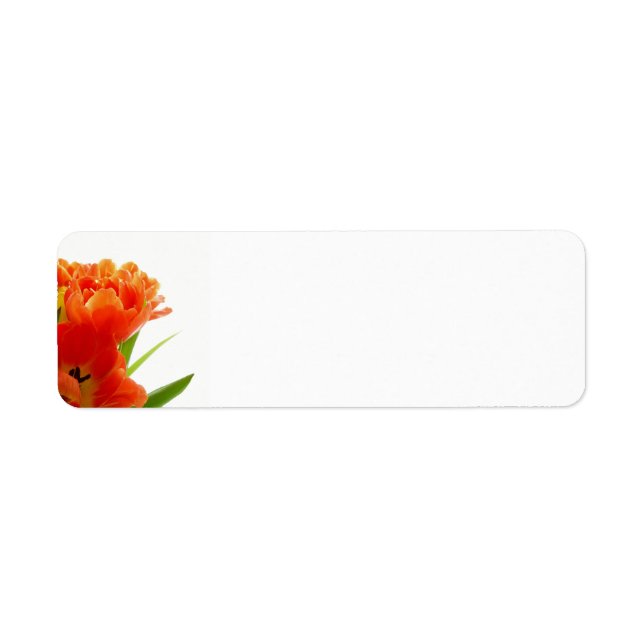 Orange Tulips Return Address Labels (Front)