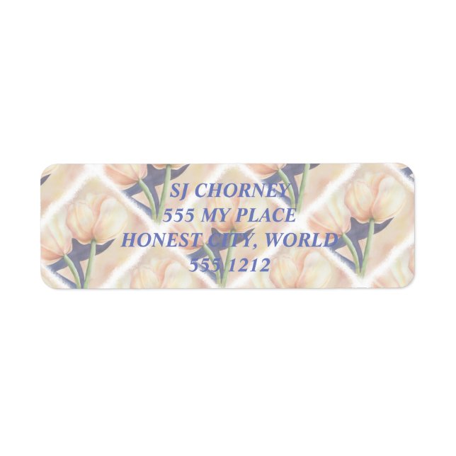 ORANGE TULIPS RETURN ADDRESS LABELS (Front)